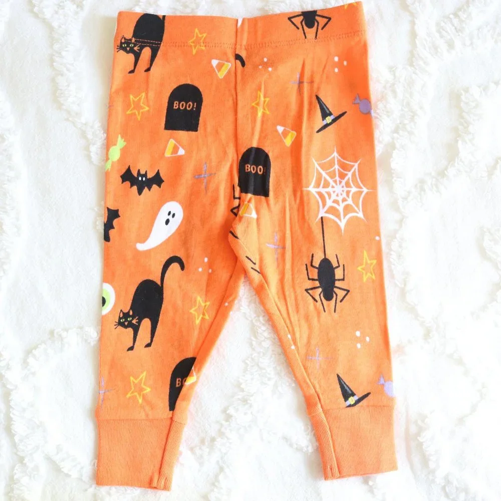 Baby Halloween Trick or Treat Stripe Shorts Matching Family Sleep Set 3pc Bundle